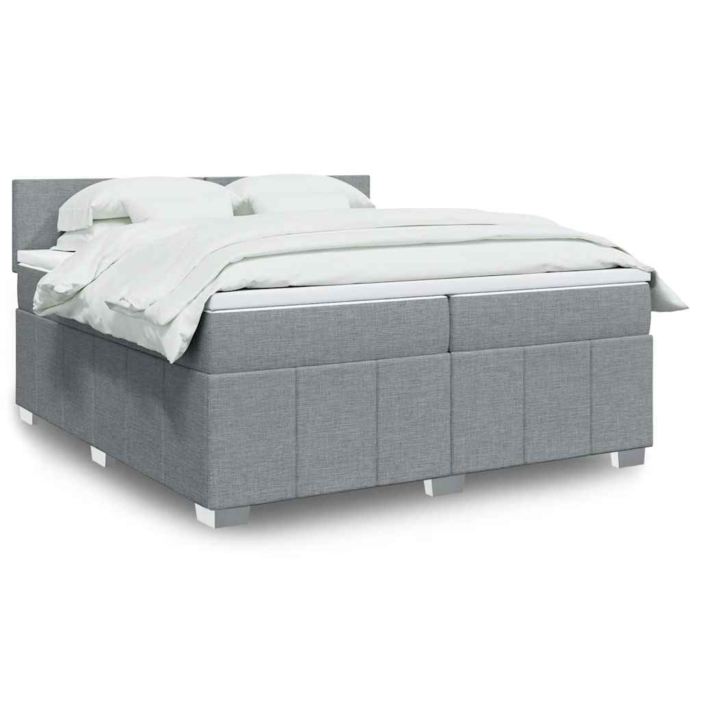 Sommier à lattes de lit avec matelas Gris clair 200x200cm Tissu - XIOS