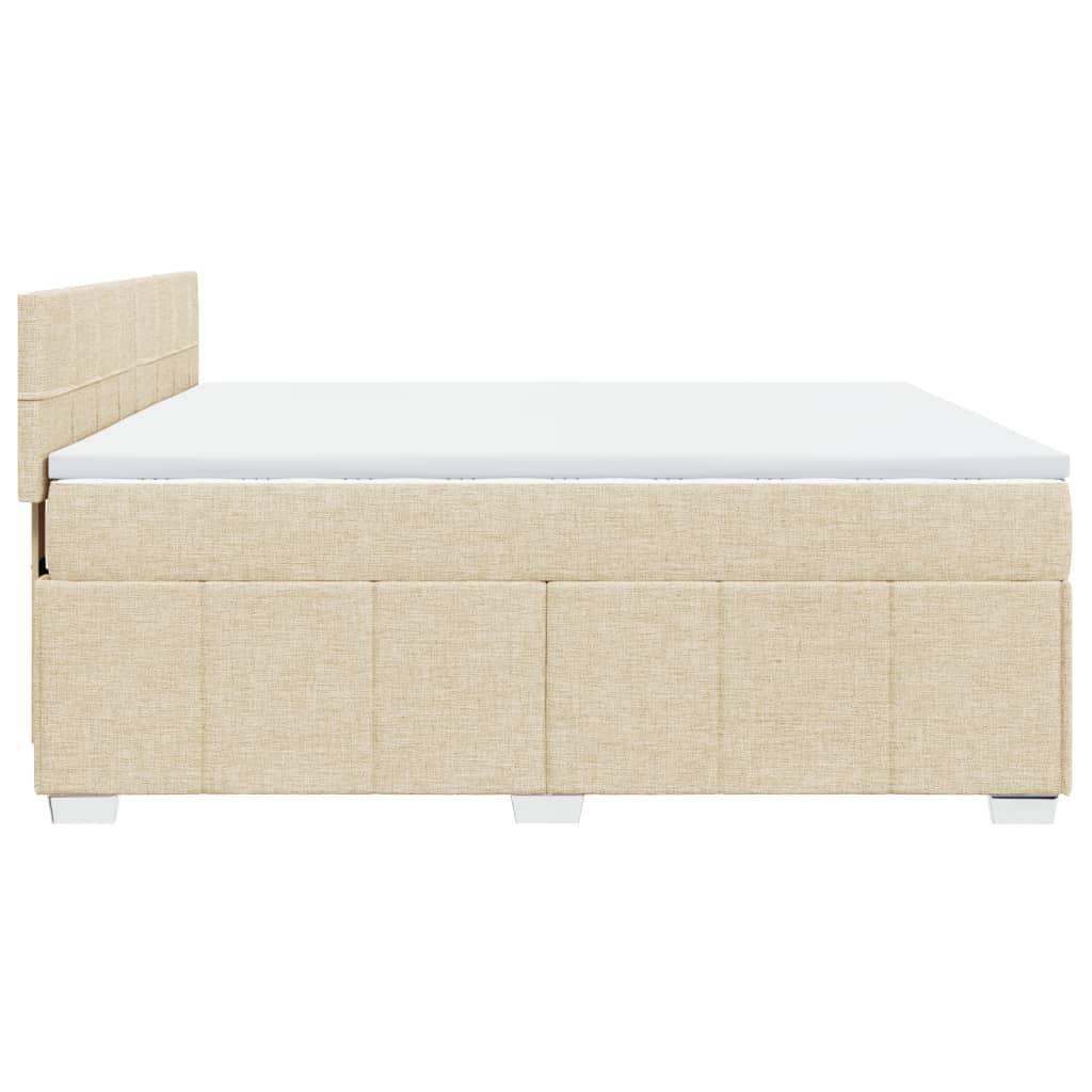 Sommier à lattes de lit avec matelas Crème 200x200 cm Tissu - XIOS
