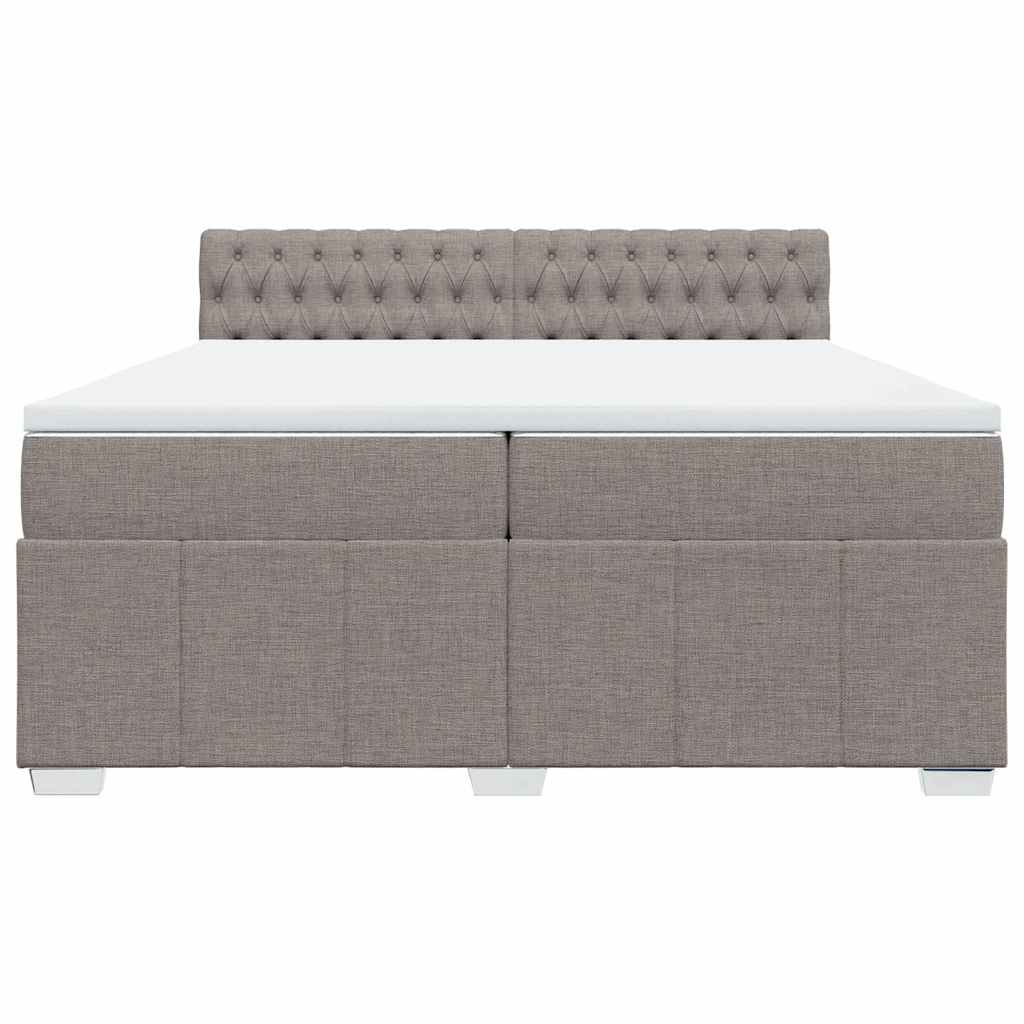 Sommier à lattes de lit avec matelas Taupe 200x200 cm Tissu - XIOS
