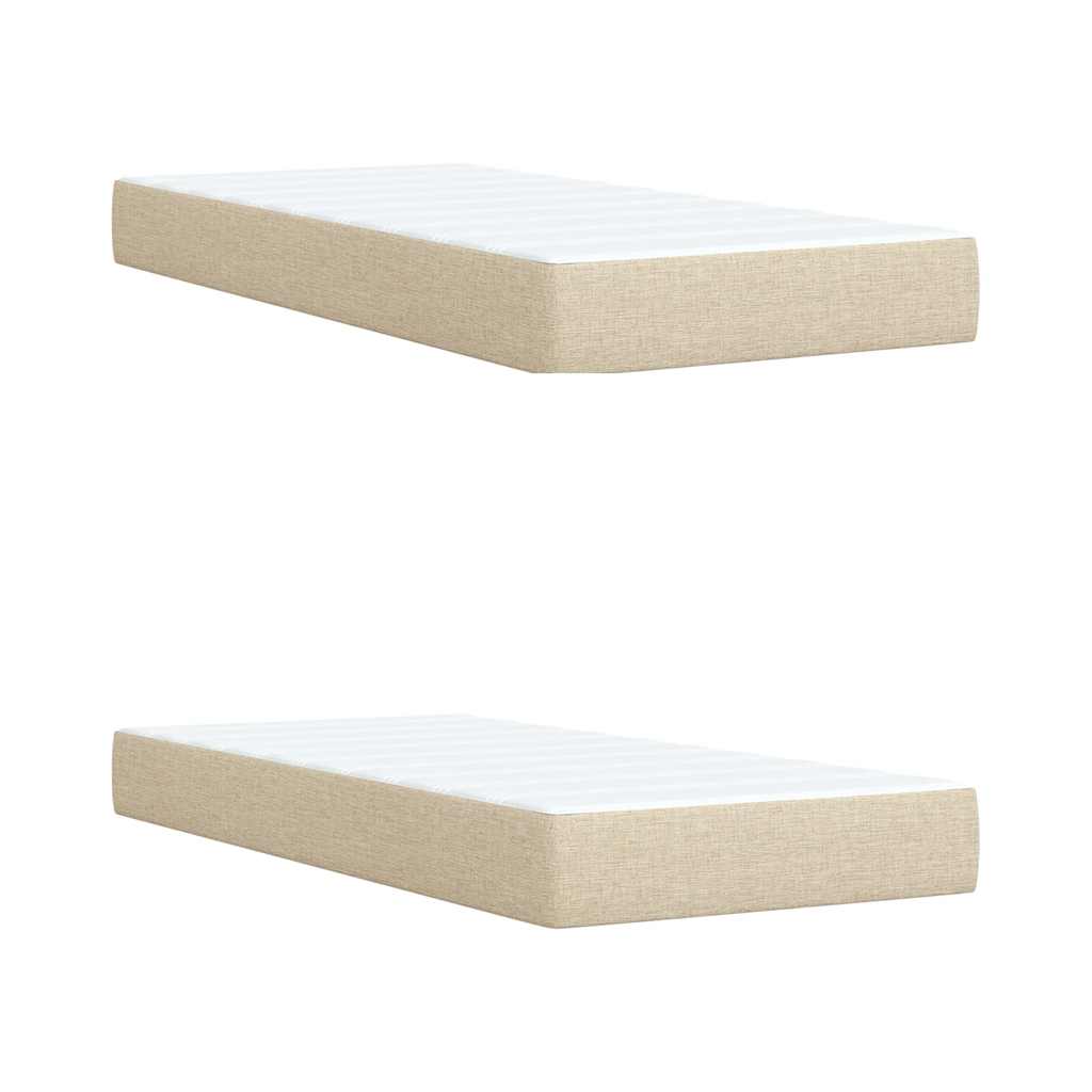 Sommier à lattes de lit avec matelas Crème 200x200 cm Tissu - XIOS