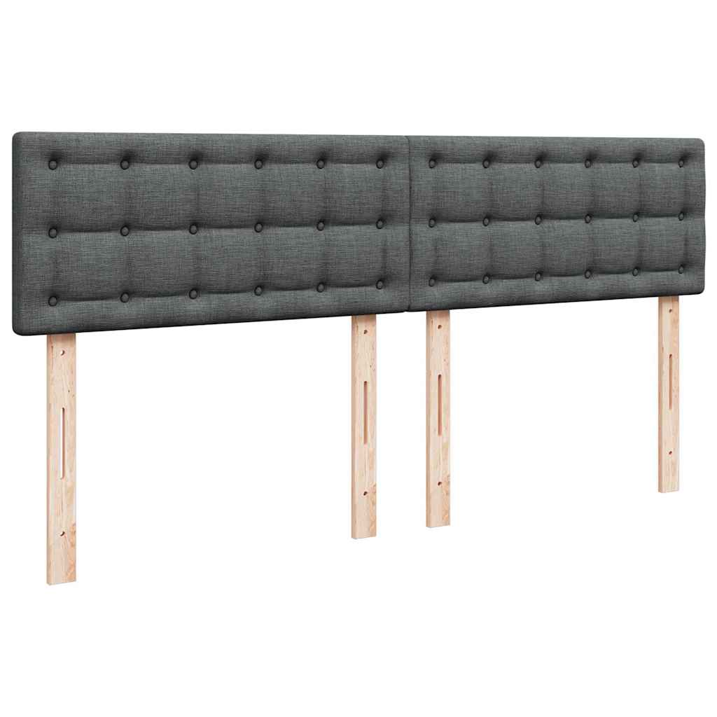 Sommier à lattes de lit avec matelas Gris foncé 200x200cm Tissu - XIOS