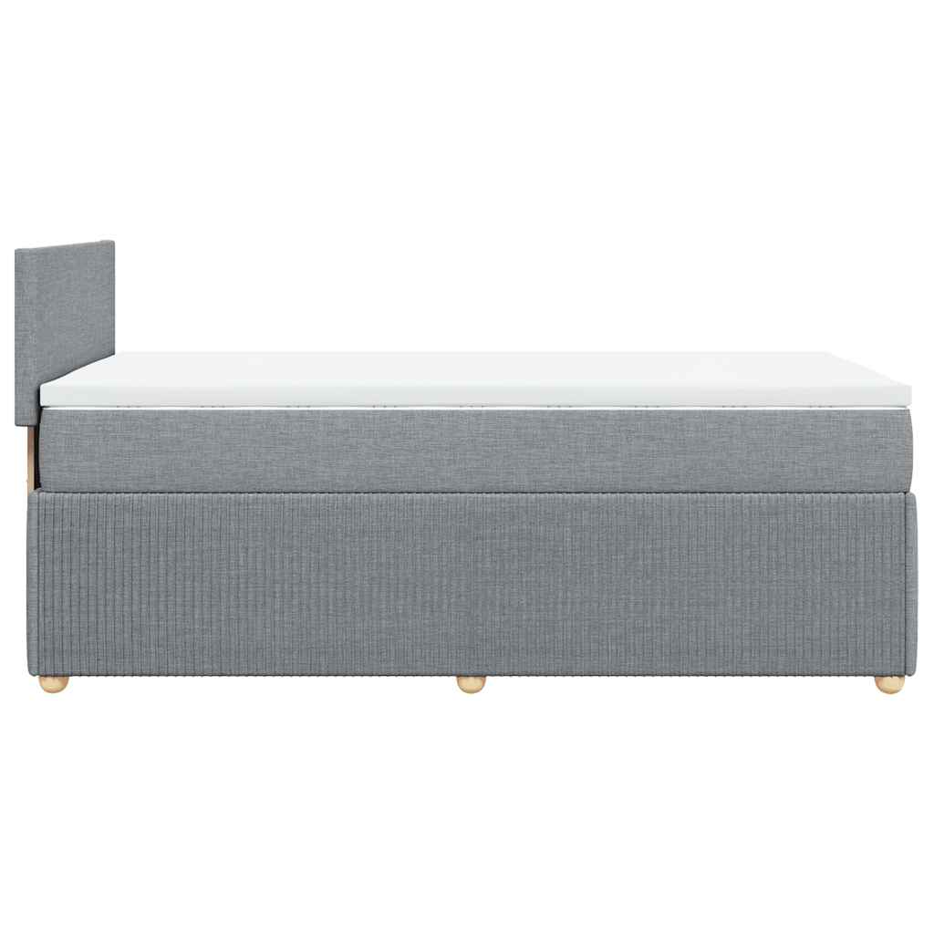 Sommier à lattes de lit avec matelas gris clair 80x200 cm tissu - XIOS
