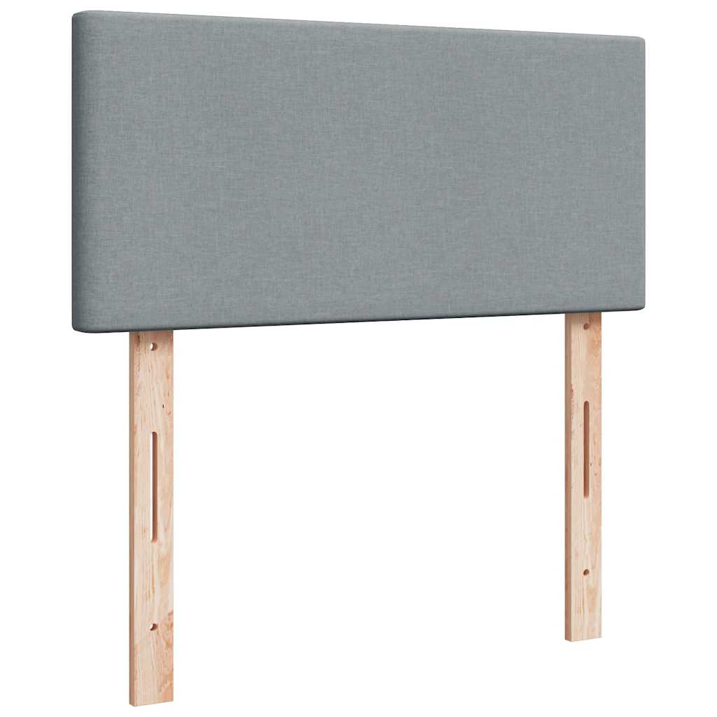 Sommier à lattes de lit avec matelas gris clair 80x200 cm tissu - XIOS