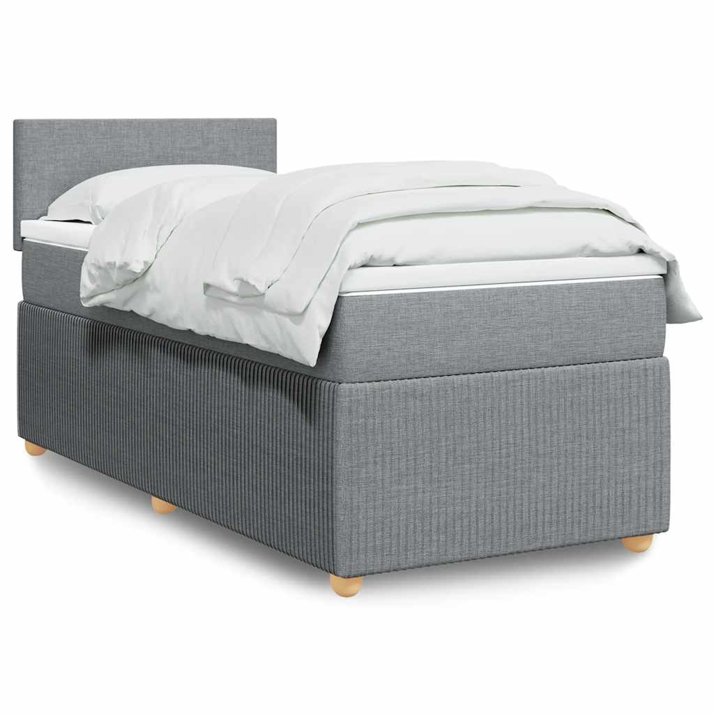 Sommier à lattes de lit avec matelas gris clair 80x200 cm tissu - XIOS