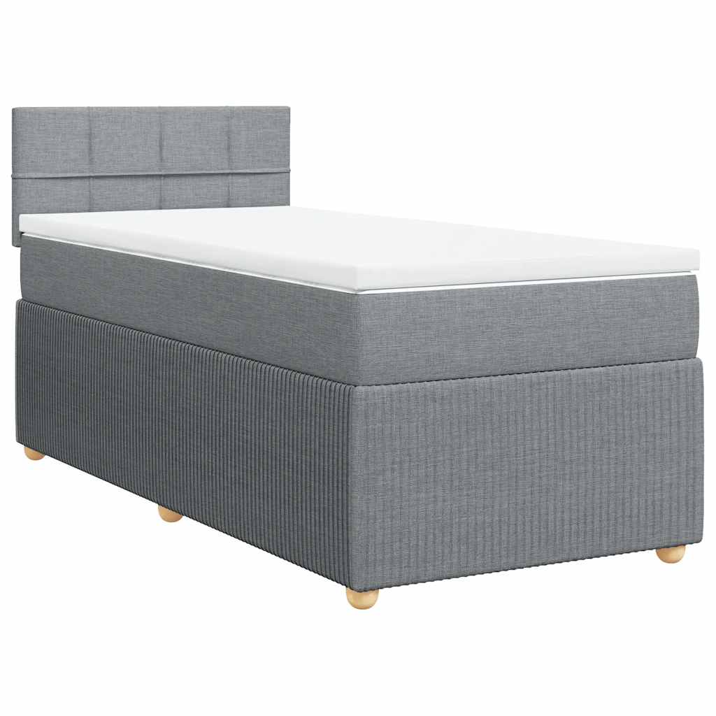 Sommier à lattes de lit avec matelas gris clair 80x200 cm tissu - XIOS