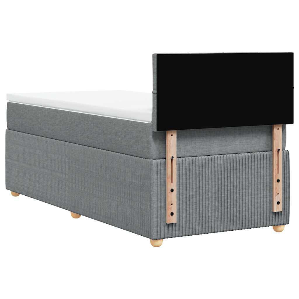 Sommier à lattes de lit avec matelas gris clair 80x200 cm tissu - XIOS