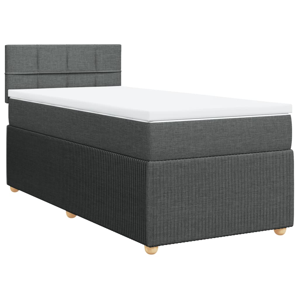 Sommier à lattes de lit avec matelas Gris foncé 80x200 cm Tissu - XIOS