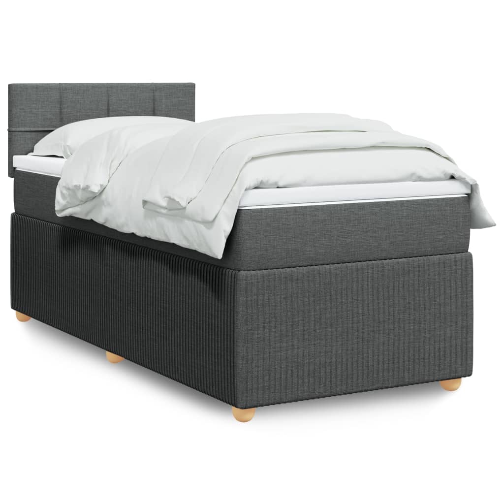 Sommier à lattes de lit avec matelas Gris foncé 80x200 cm Tissu - XIOS