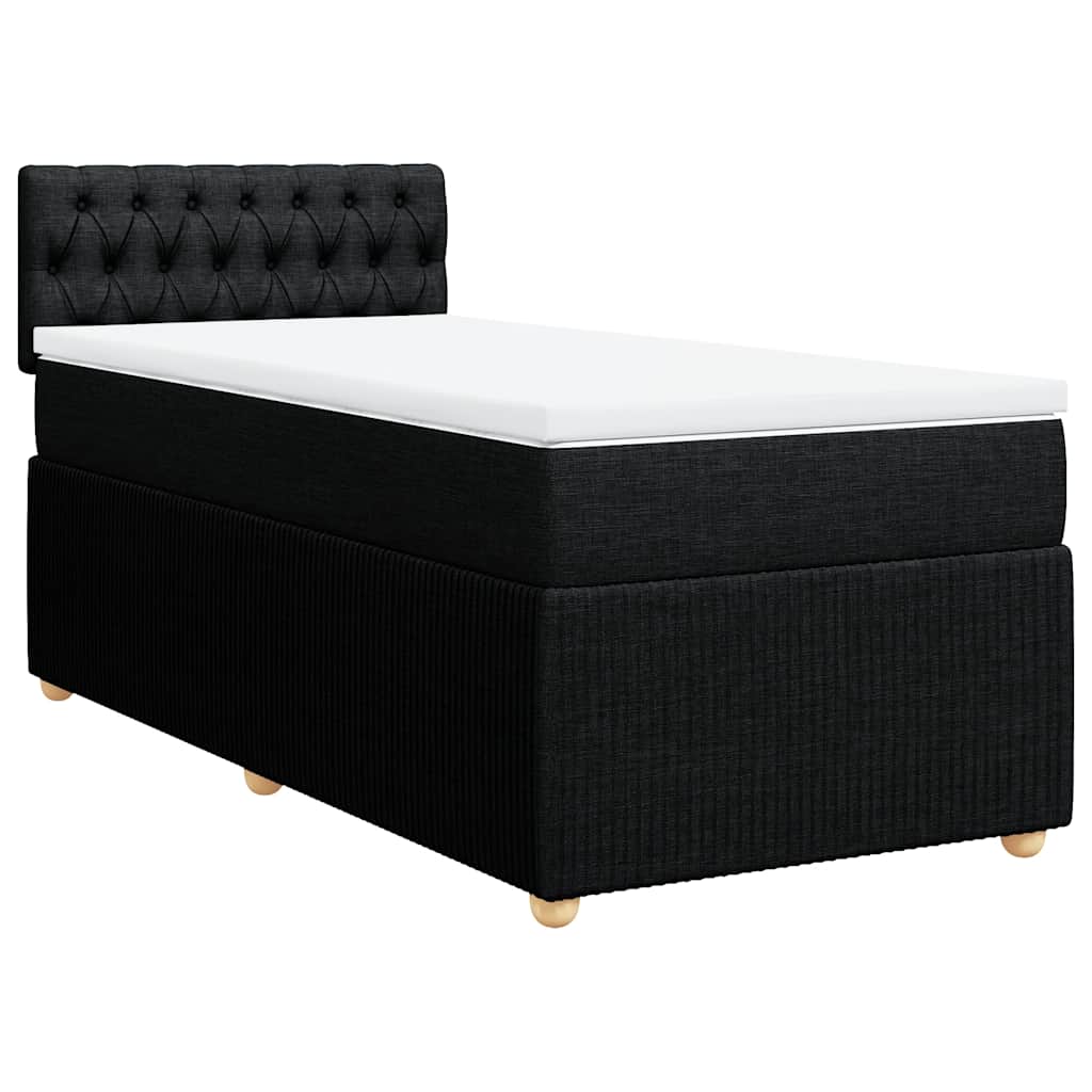 Sommier à lattes de lit et matelas Noir 80x200 cm Tissu - XIOS