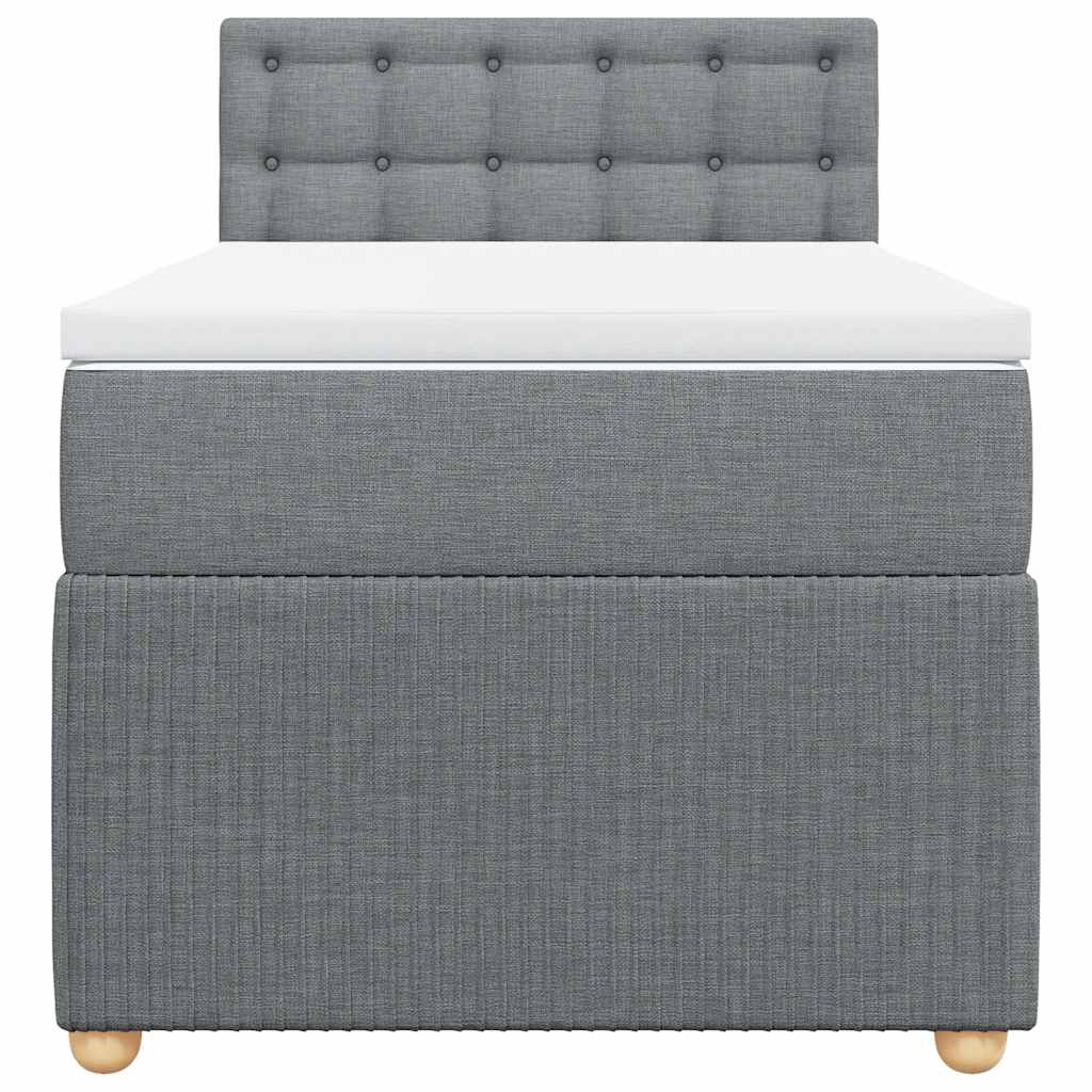 Sommier à lattes de lit avec matelas gris clair 80x200 cm tissu - XIOS
