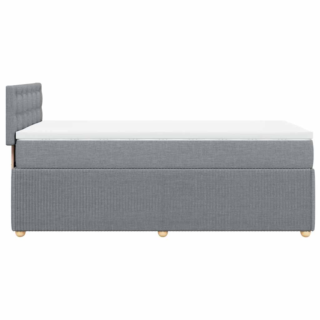 Sommier à lattes de lit avec matelas gris clair 80x200 cm tissu - XIOS