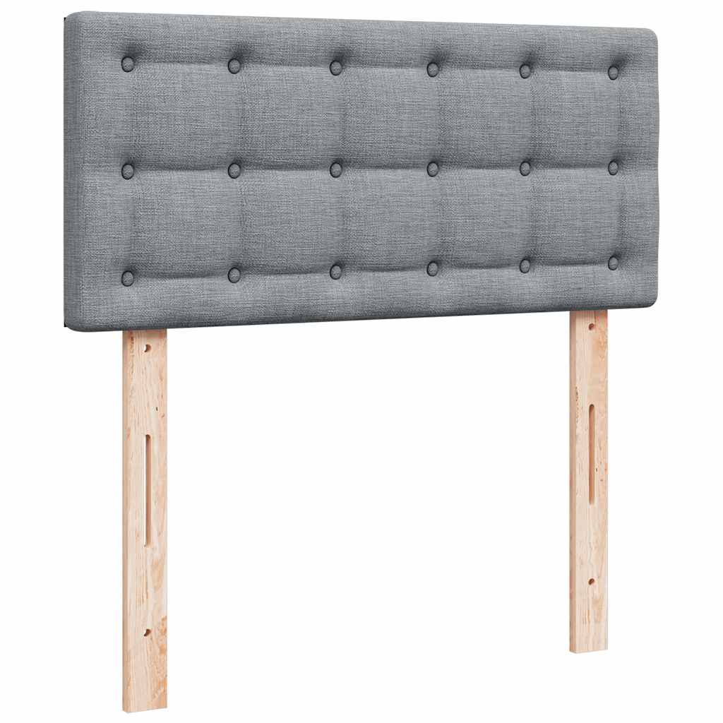 Sommier à lattes de lit avec matelas gris clair 80x200 cm tissu - XIOS