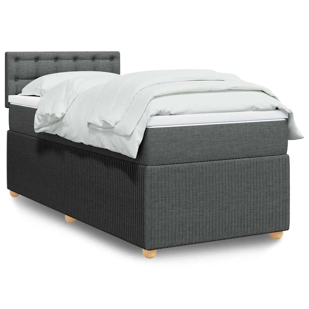 Sommier à lattes de lit avec matelas Gris foncé 80x200 cm Tissu - XIOS