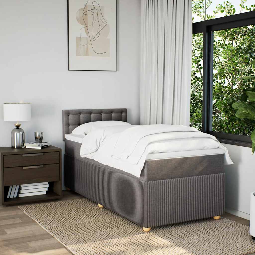 Sommier à lattes de lit avec matelas Taupe 80x200 cm Tissu - XIOS