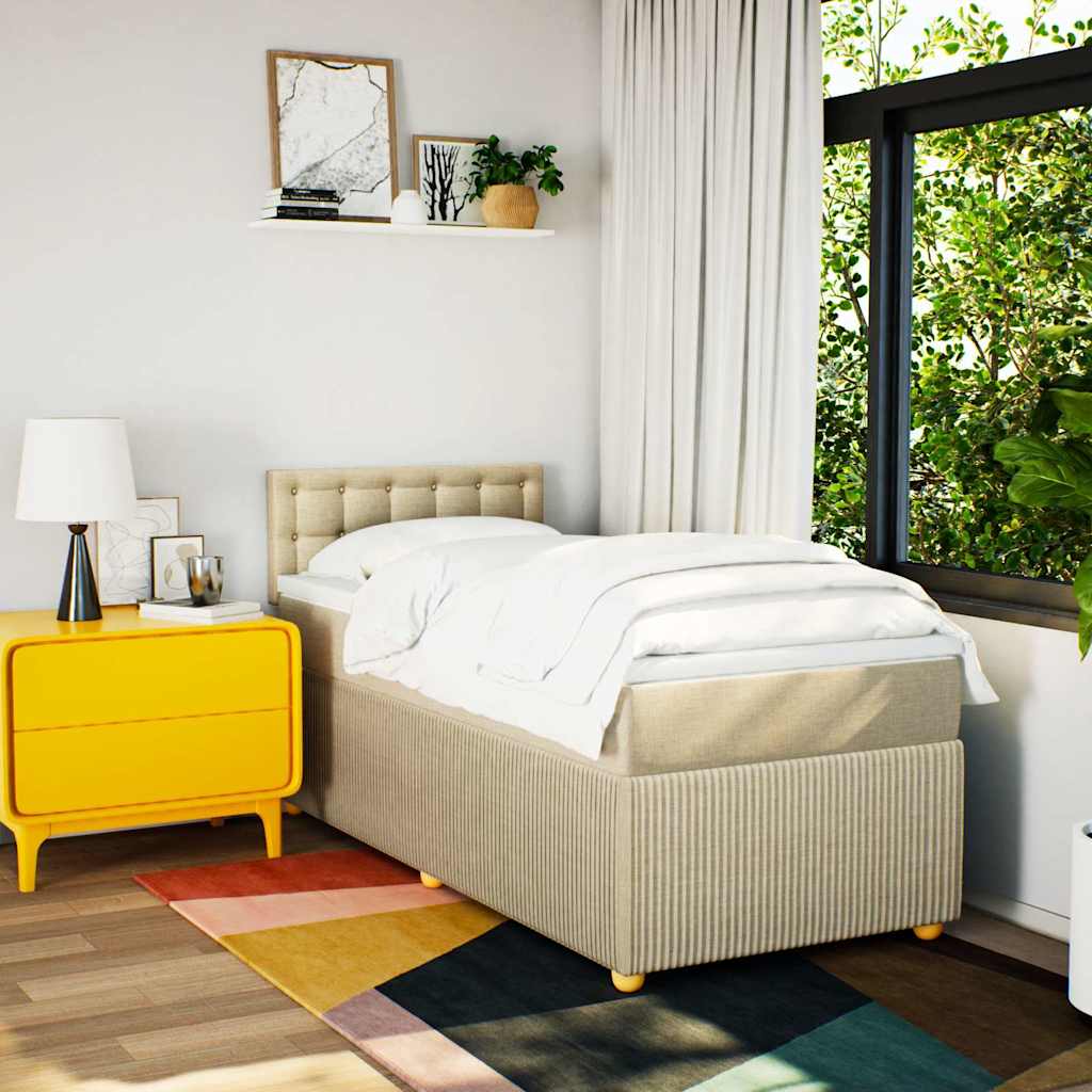 Sommier à lattes de lit avec matelas Crème 80x200 cm Tissu - XIOS