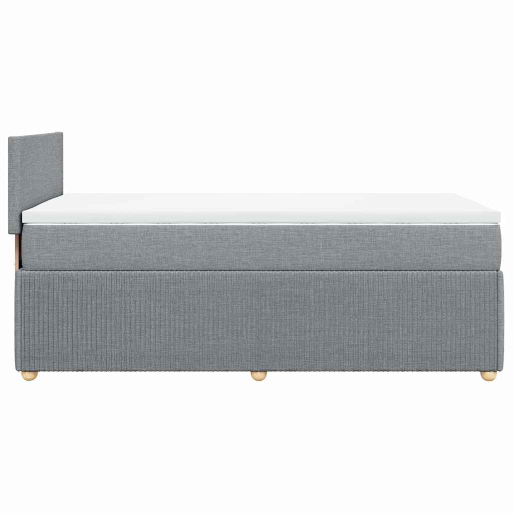 Sommier à lattes de lit et matelas Gris clair 90x190 cm Tissu - XIOS