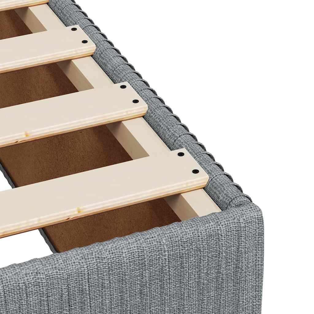 Sommier à lattes de lit et matelas Gris clair 90x190 cm Tissu - XIOS