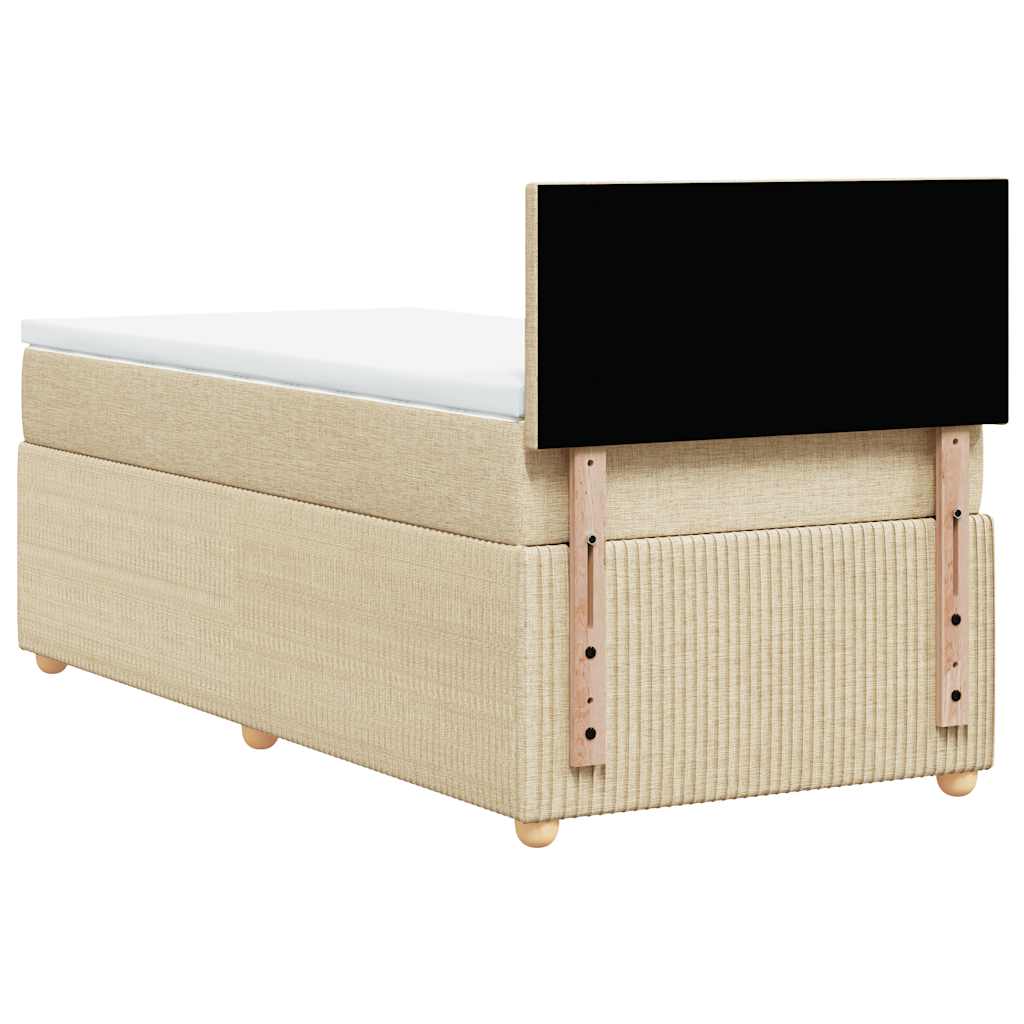 Sommier à lattes de lit et matelas Crème 90x190 cm Tissu - XIOS