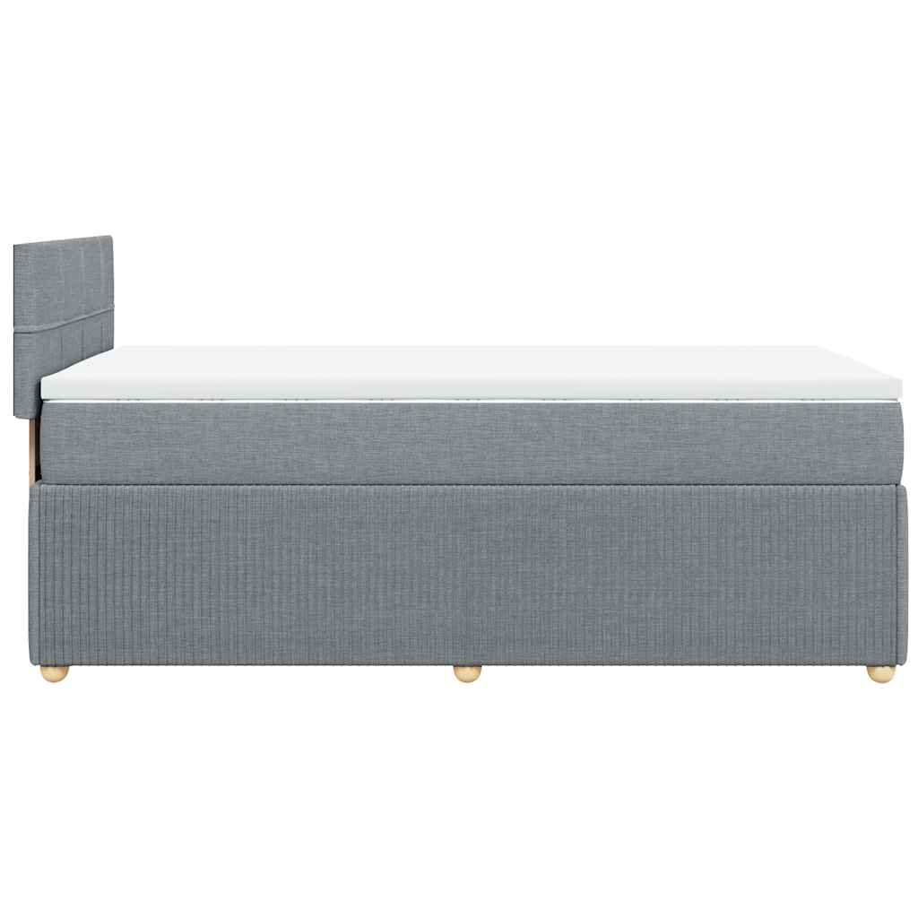 Sommier à lattes de lit et matelas Gris clair 90x190 cm Tissu - XIOS