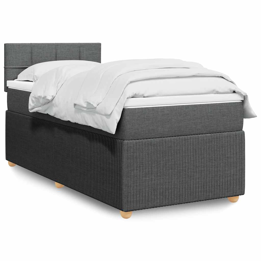 Sommier à lattes de lit et matelas Gris foncé 90x190 cm Tissu - XIOS