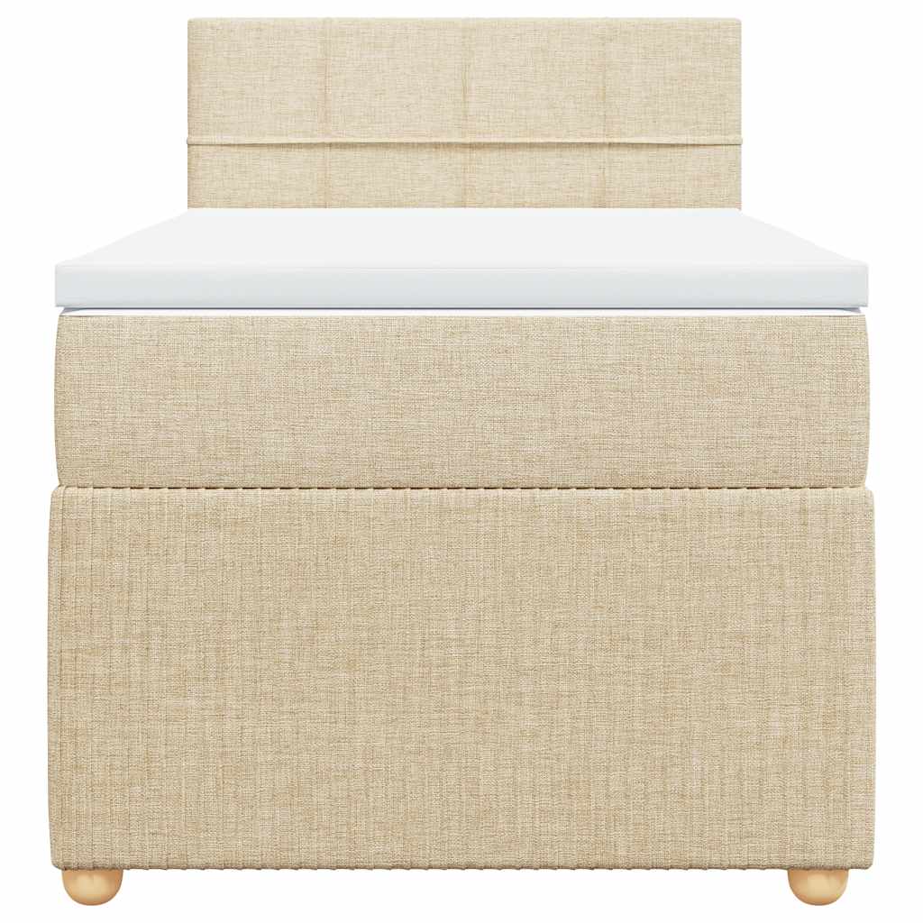 Sommier à lattes de lit et matelas Crème 90x190 cm Tissu - XIOS