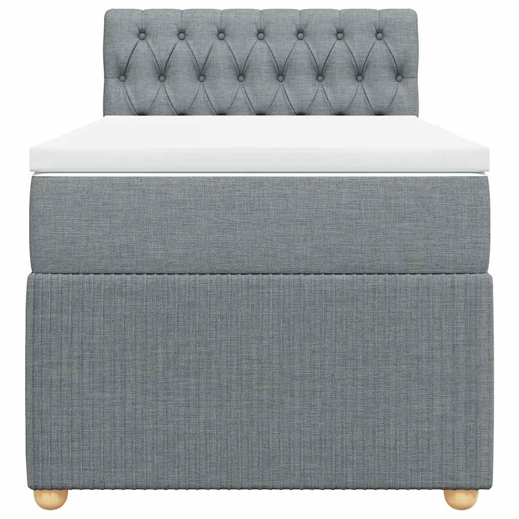 Sommier à lattes de lit et matelas Gris clair 90x190 cm Tissu - XIOS
