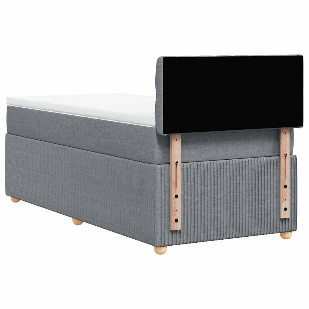 Sommier à lattes de lit et matelas Gris clair 90x190 cm Tissu - XIOS