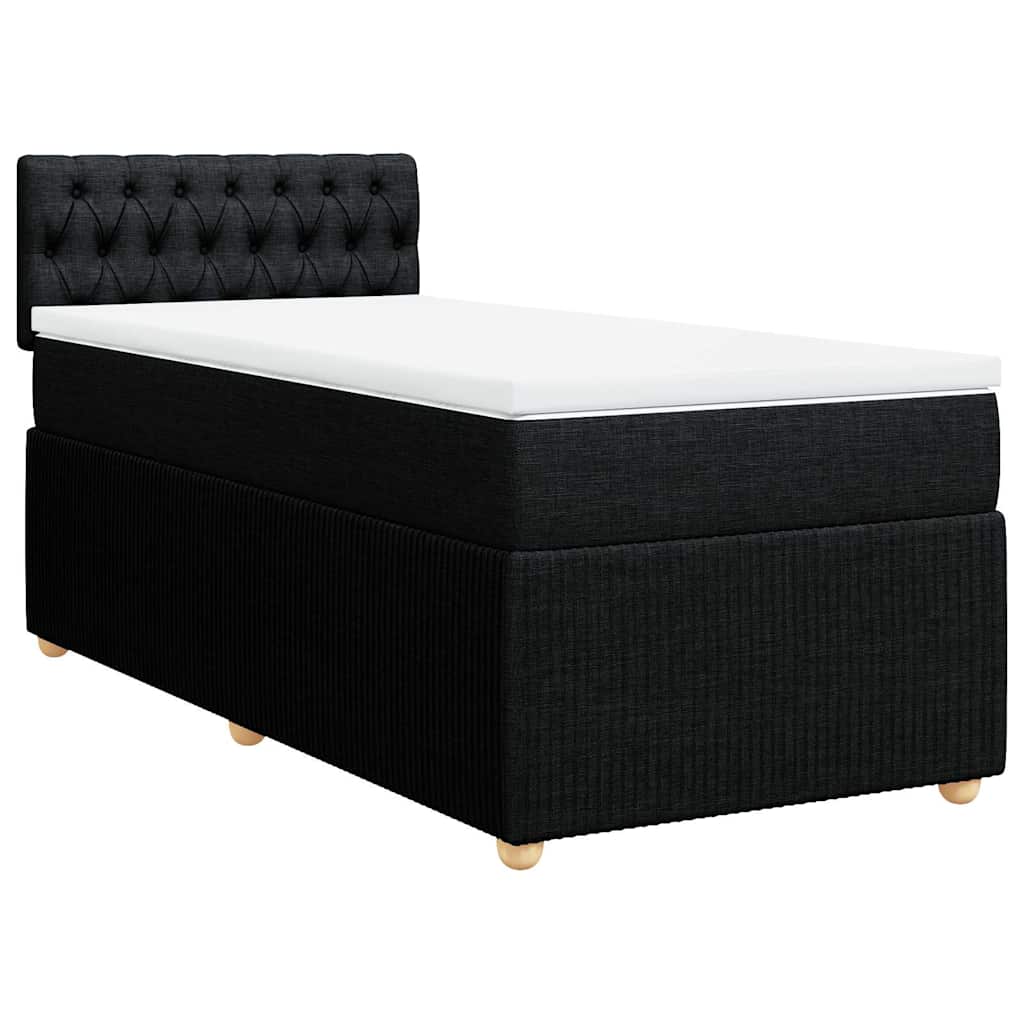 Sommier à lattes de lit avec matelas Noir 90x190 cm Tissu - XIOS
