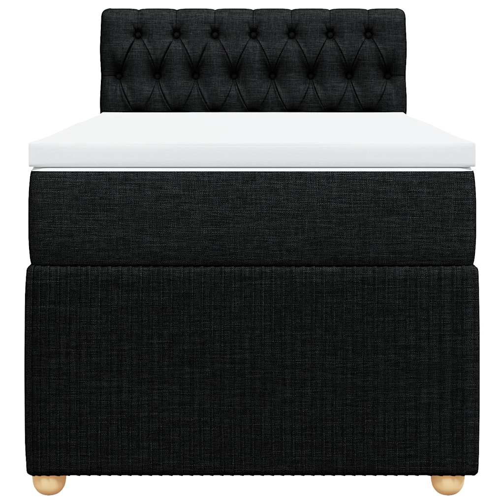 Sommier à lattes de lit avec matelas Noir 90x190 cm Tissu - XIOS
