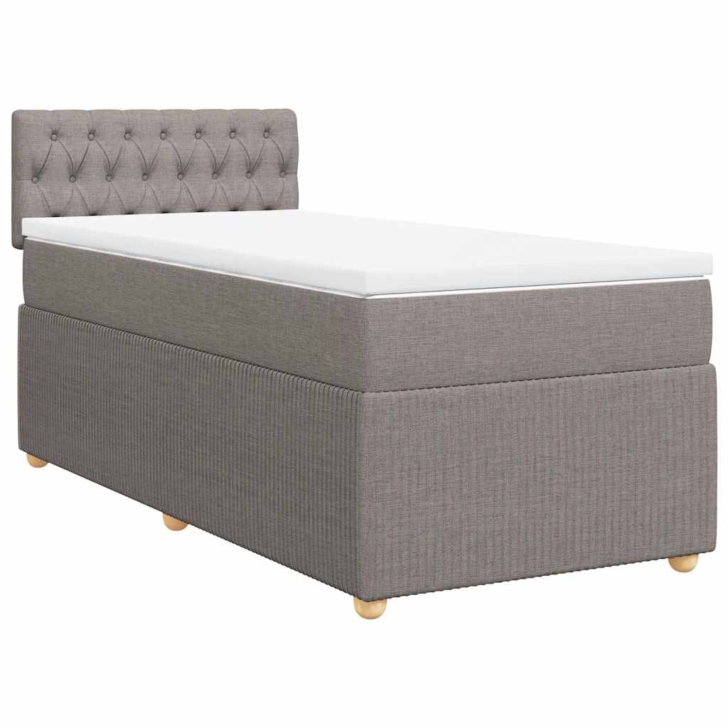 Sommier à lattes de lit avec matelas Taupe 90x190 cm Tissu - XIOS