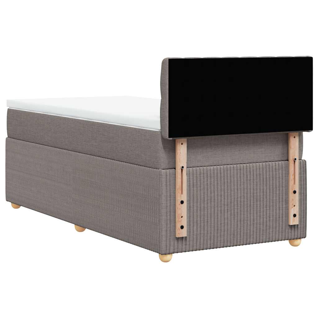 Sommier à lattes de lit avec matelas Taupe 90x190 cm Tissu - XIOS
