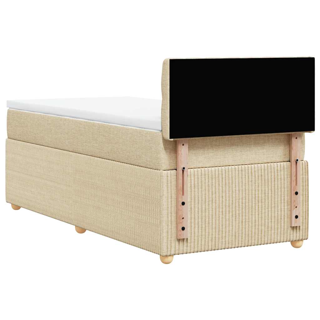 Sommier à lattes de lit et matelas Crème 90x190 cm Tissu - XIOS