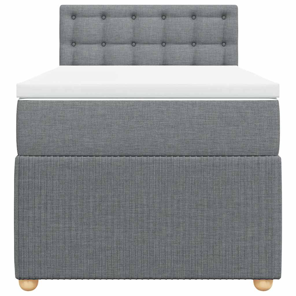 Sommier à lattes de lit et matelas Gris clair 90x190 cm Tissu - XIOS