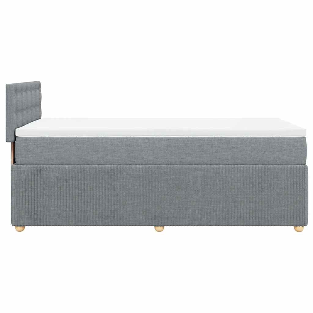 Sommier à lattes de lit et matelas Gris clair 90x190 cm Tissu - XIOS