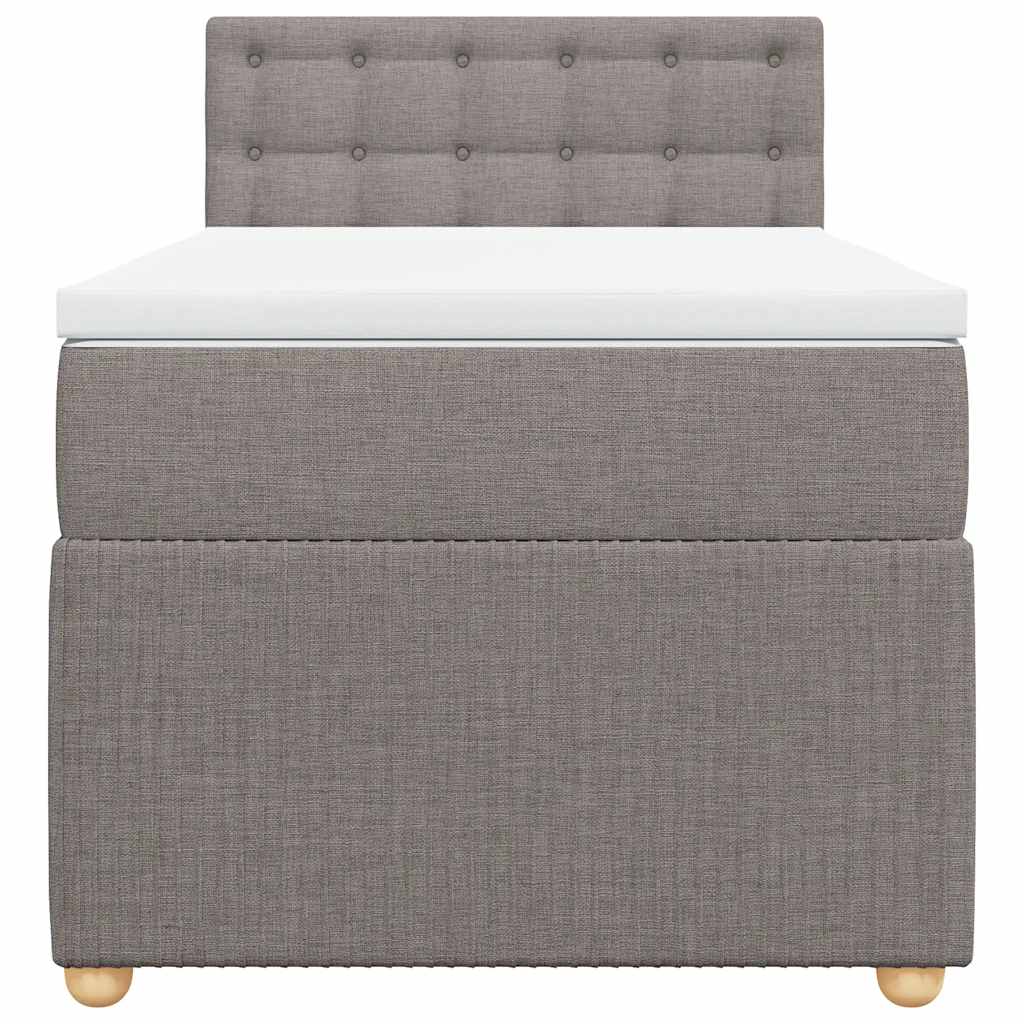 Sommier à lattes de lit avec matelas Taupe 90x190 cm Tissu - XIOS