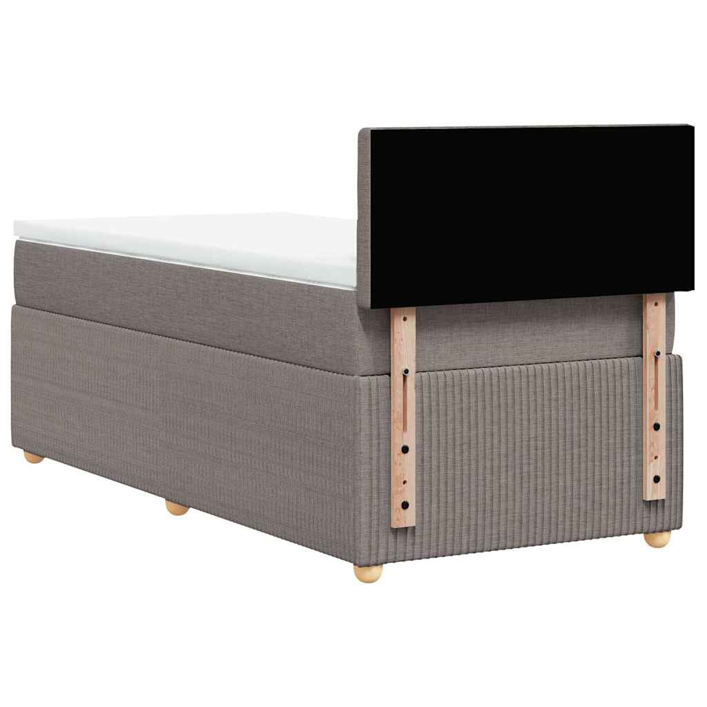 Sommier à lattes de lit avec matelas Taupe 90x190 cm Tissu - XIOS