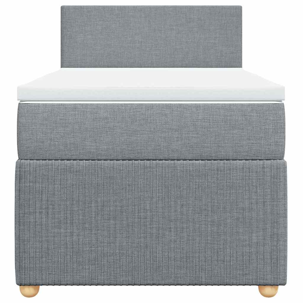 Sommier à lattes de lit avec matelas Gris clair 90x200 cm Tissu
