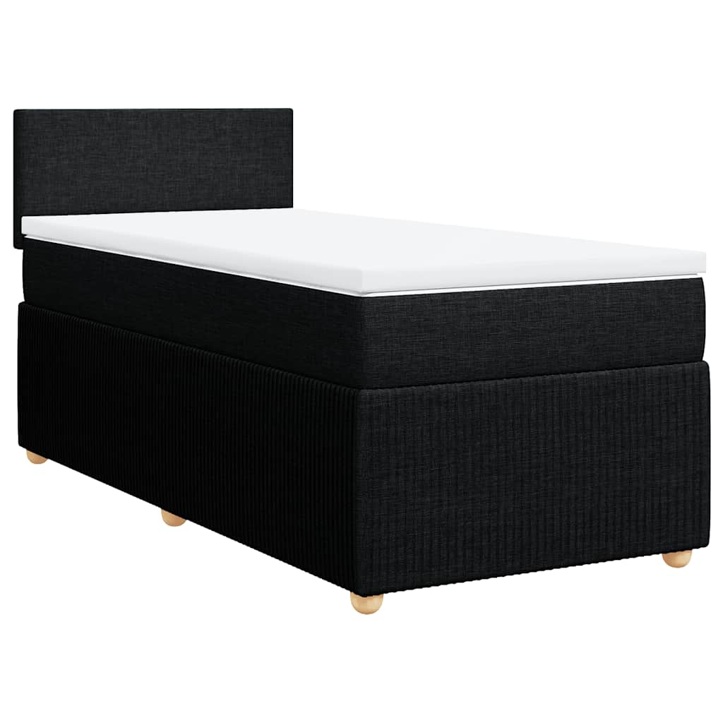 Sommier à lattes de lit avec matelas Noir 90x200 cm Tissu - XIOS