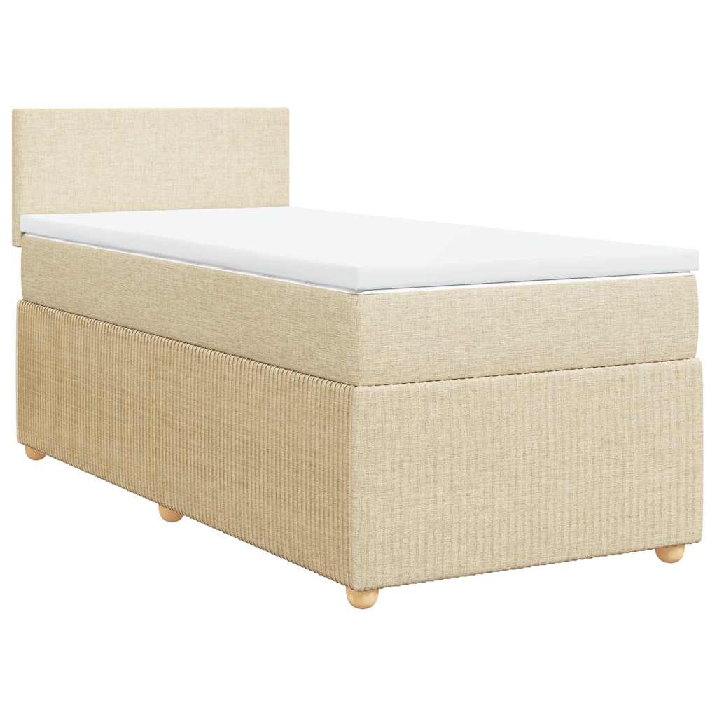 Sommier à lattes de lit avec matelas Crème 90x200 cm Tissu - XIOS