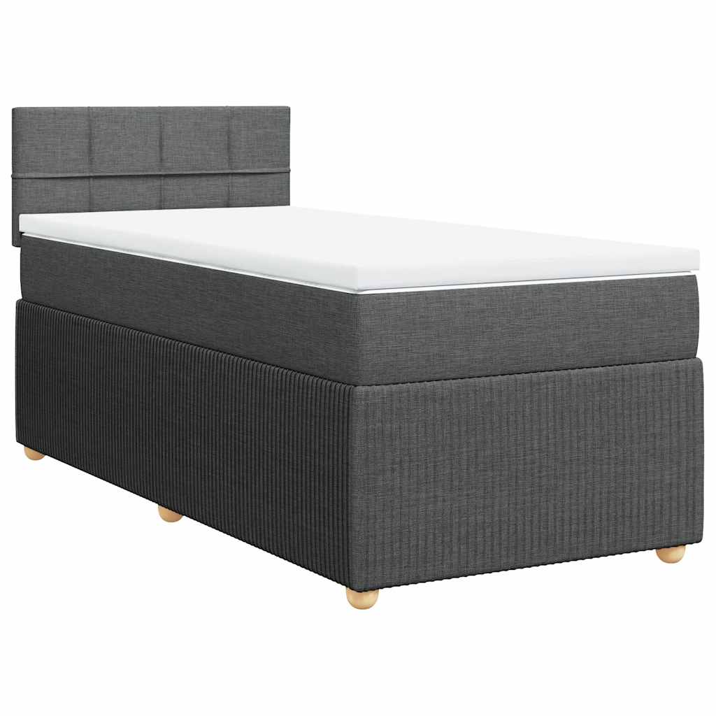 Sommier à lattes de lit avec matelas Gris foncé 90x200 cm Tissu - XIOS