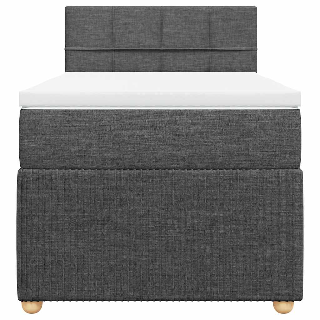 Sommier à lattes de lit avec matelas Gris foncé 90x200 cm Tissu - XIOS