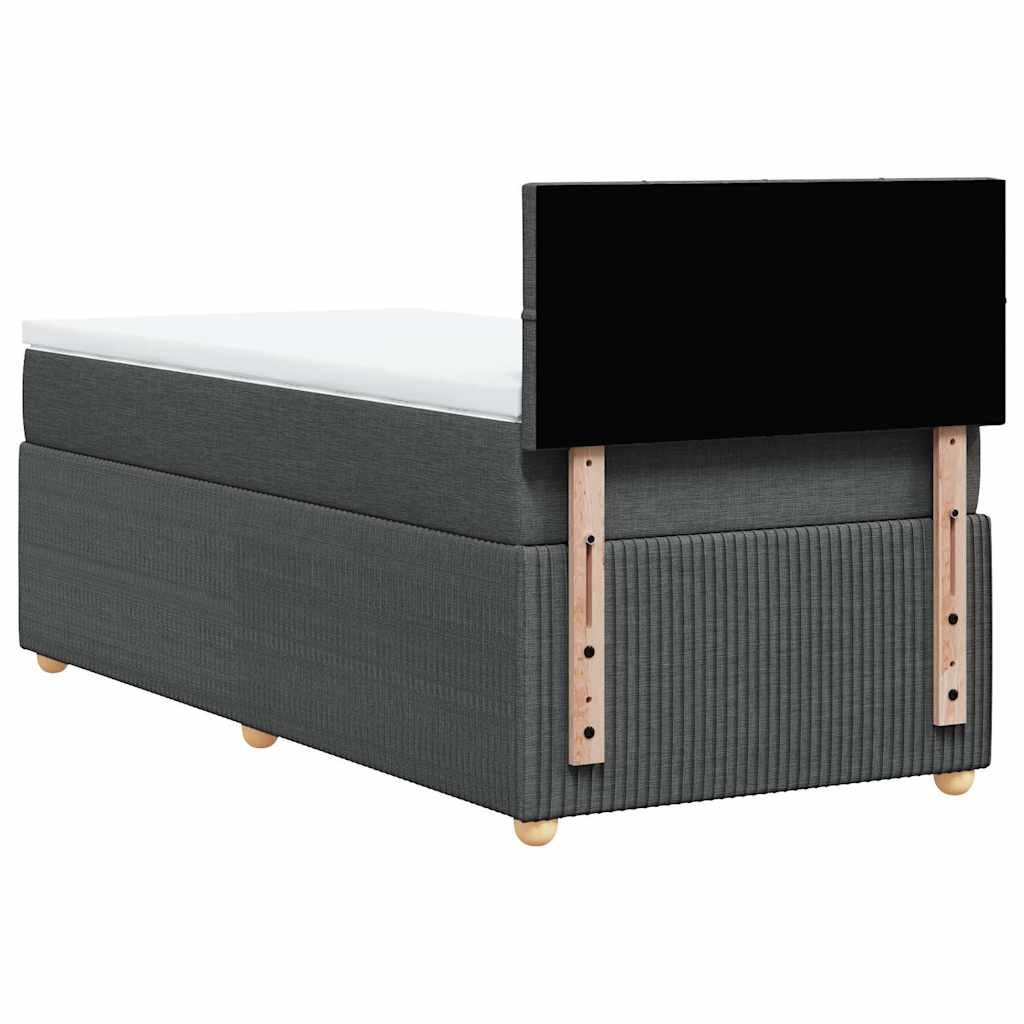 Sommier à lattes de lit avec matelas Gris foncé 90x200 cm Tissu - XIOS