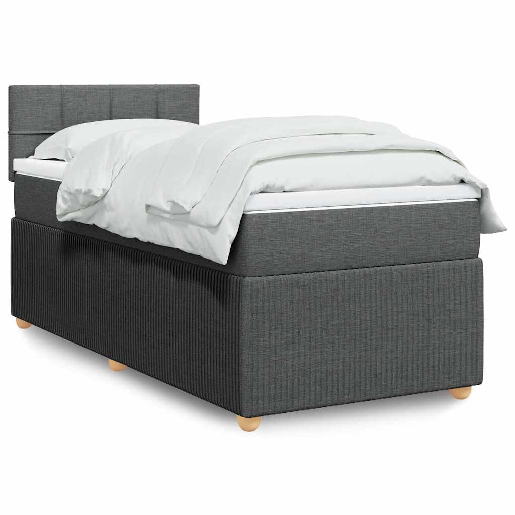 Sommier à lattes de lit avec matelas Gris foncé 90x200 cm Tissu - XIOS