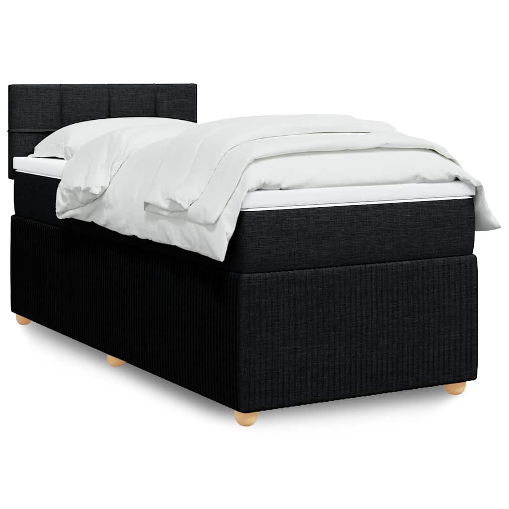 Sommier à lattes de lit avec matelas Noir 90x200 cm Tissu - XIOS