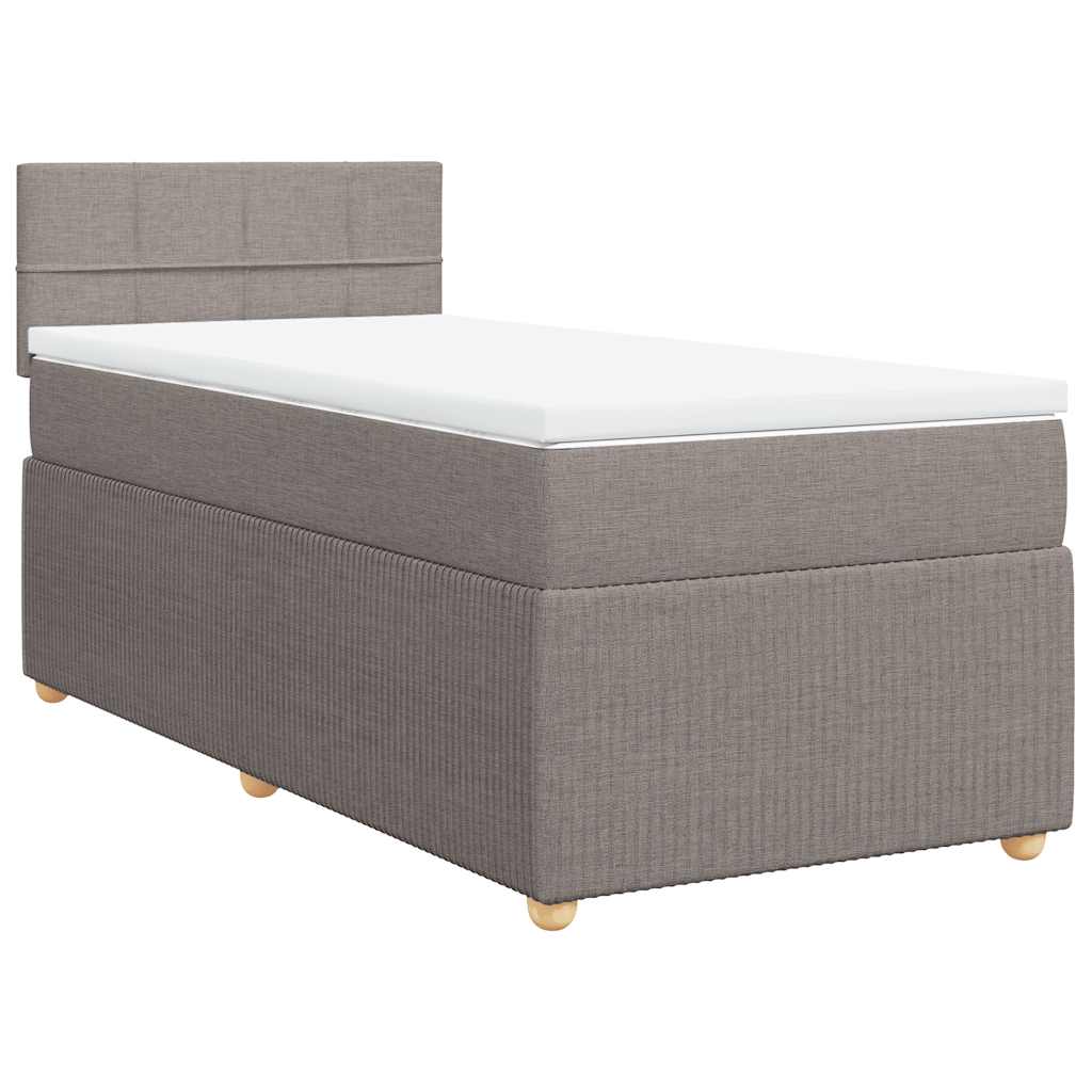 Sommier à lattes de lit avec matelas Taupe 90x200 cm Tissu - XIOS