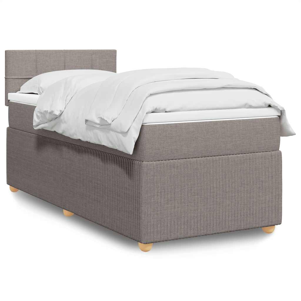 Sommier à lattes de lit avec matelas Taupe 90x200 cm Tissu - XIOS