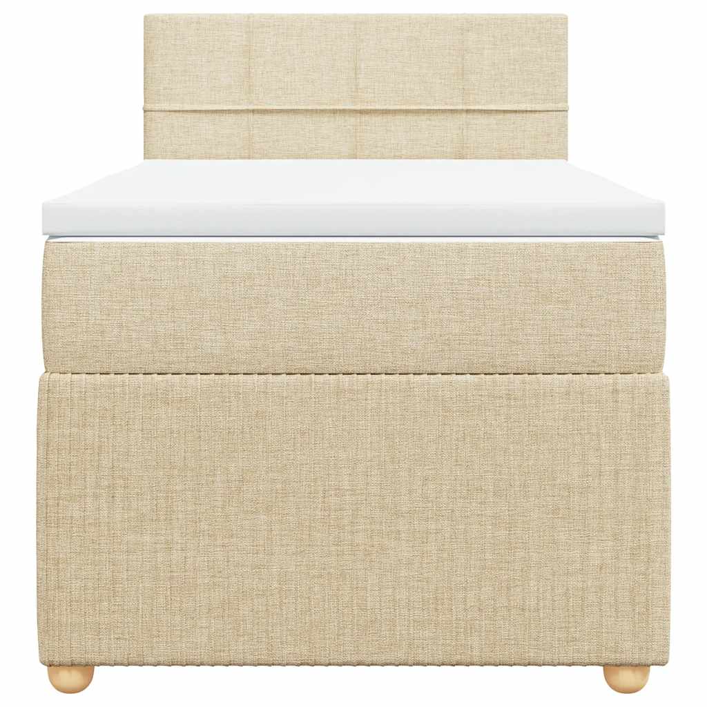 Sommier à lattes de lit avec matelas Crème 90x200 cm Tissu - XIOS