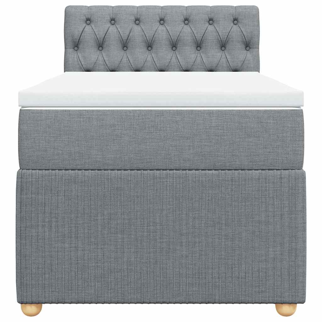 Sommier à lattes de lit avec matelas Gris clair 90x200 cm Tissu - XIOS