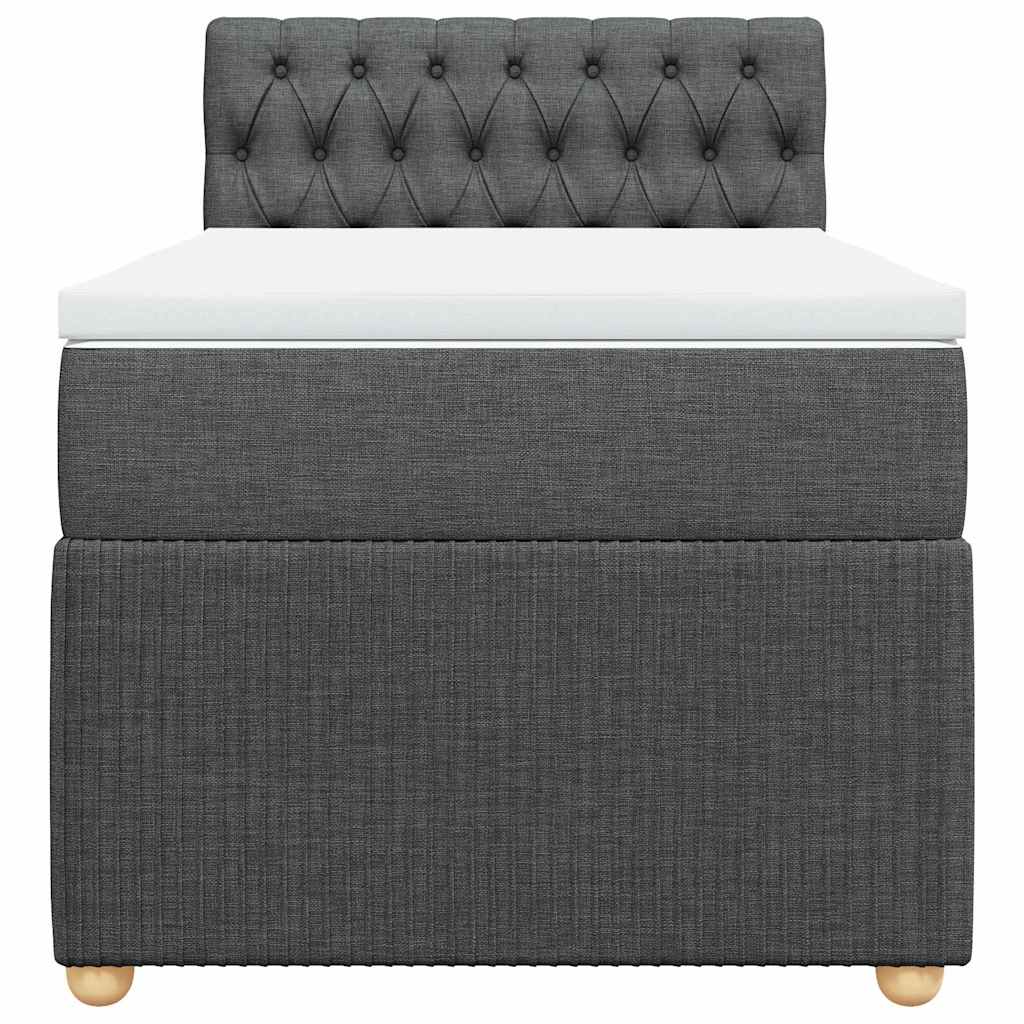 Sommier à lattes de lit avec matelas Gris foncé 90x200 cm Tissu - XIOS