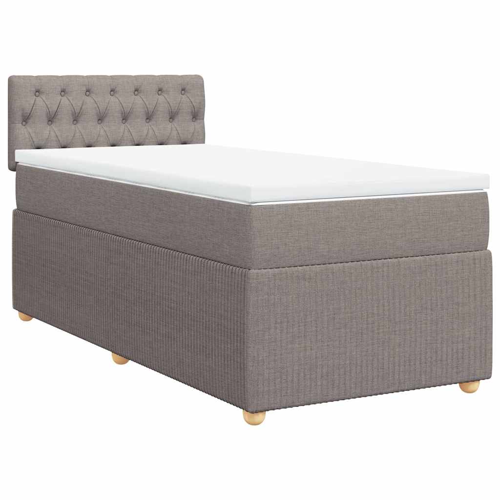 Sommier à lattes de lit avec matelas Taupe 90x200 cm Tissu - XIOS
